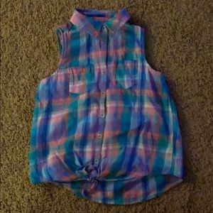 Girl’s Button Down Tank Top